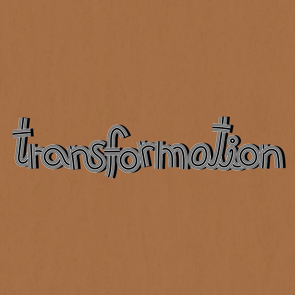 Transformation line font retro calligraphy lettering hand drawn