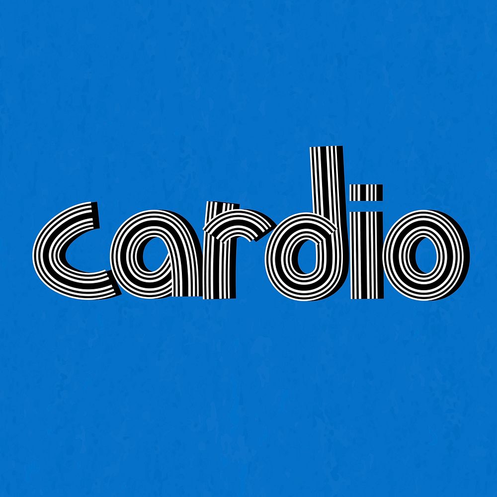 Retro cardio text lettering concentric font typography doodling