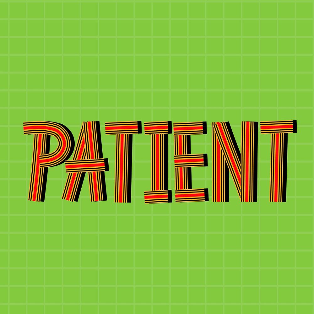 Retro patient text concentric font typography