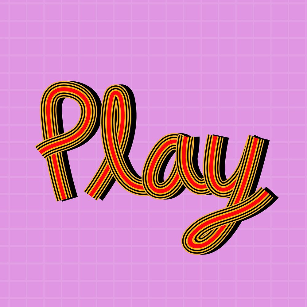 Retro play lettering concentric effect font typography