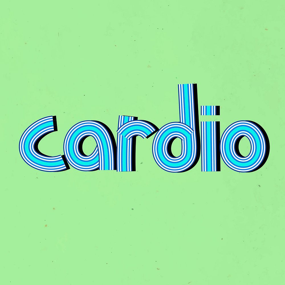 Retro cardio lettering concentric effect font typography