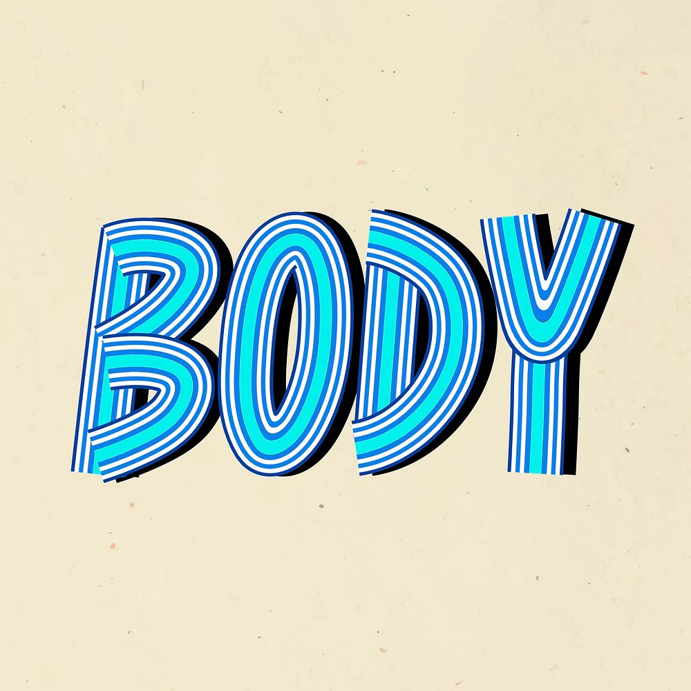 Retro body doodle text typography