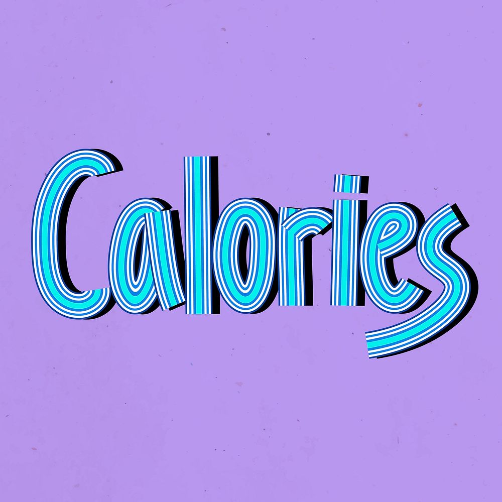 Retro calories text concentric font typography