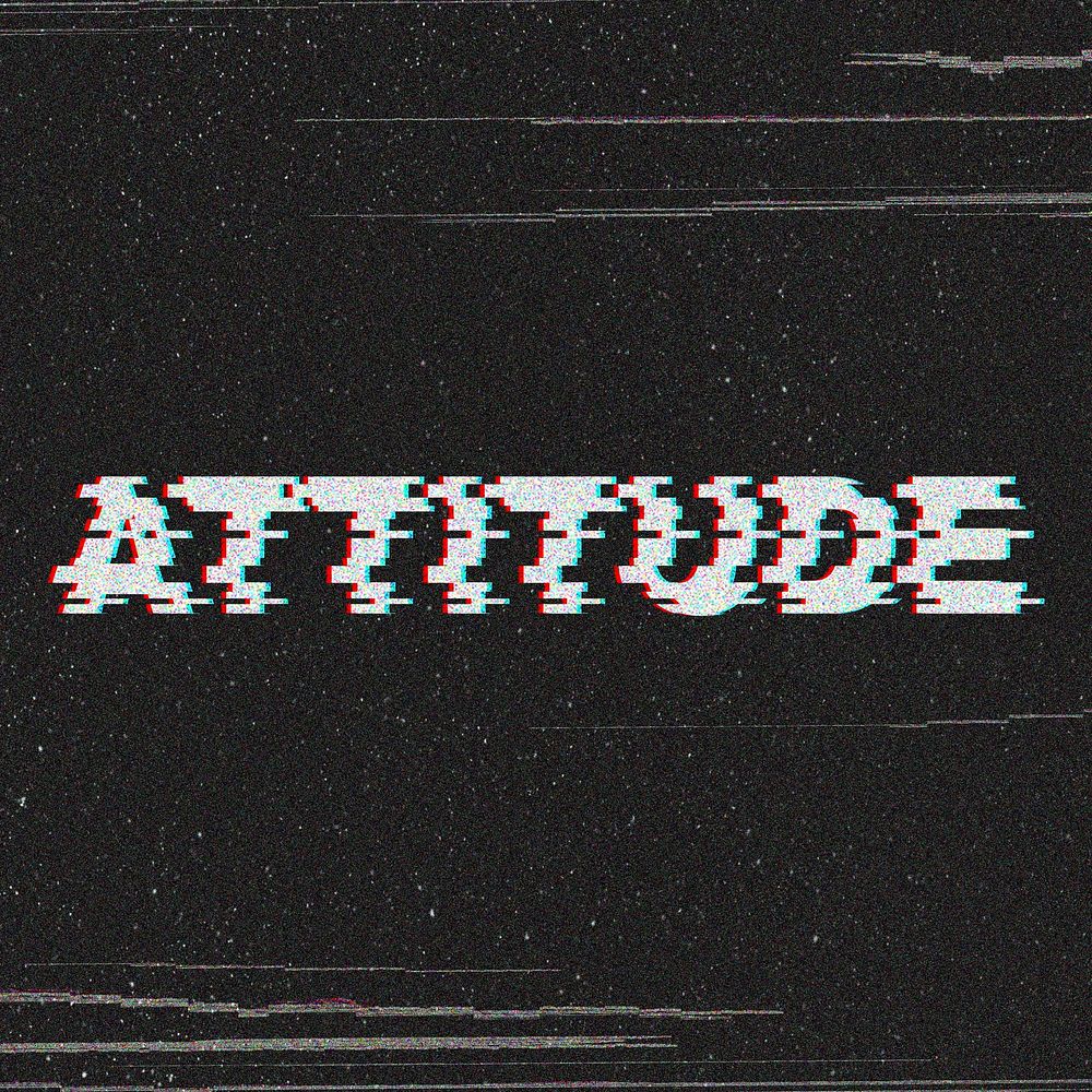 ATTITUDE blurred word typography on black background 