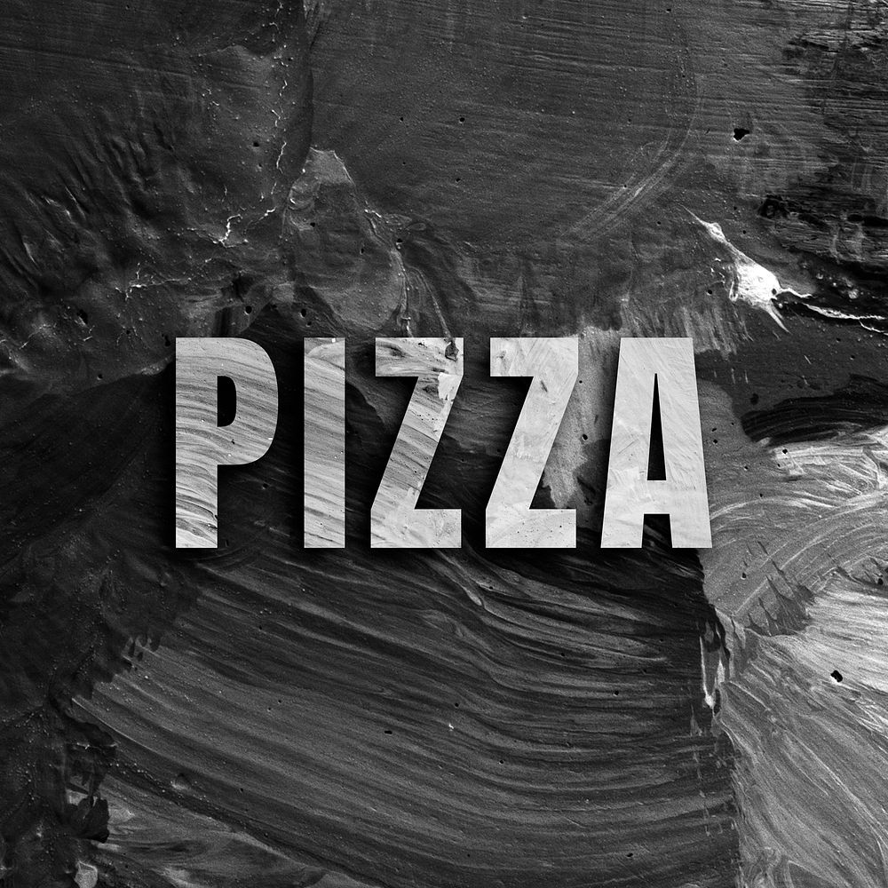 Pizza uppercase letters typography on brush stroke background