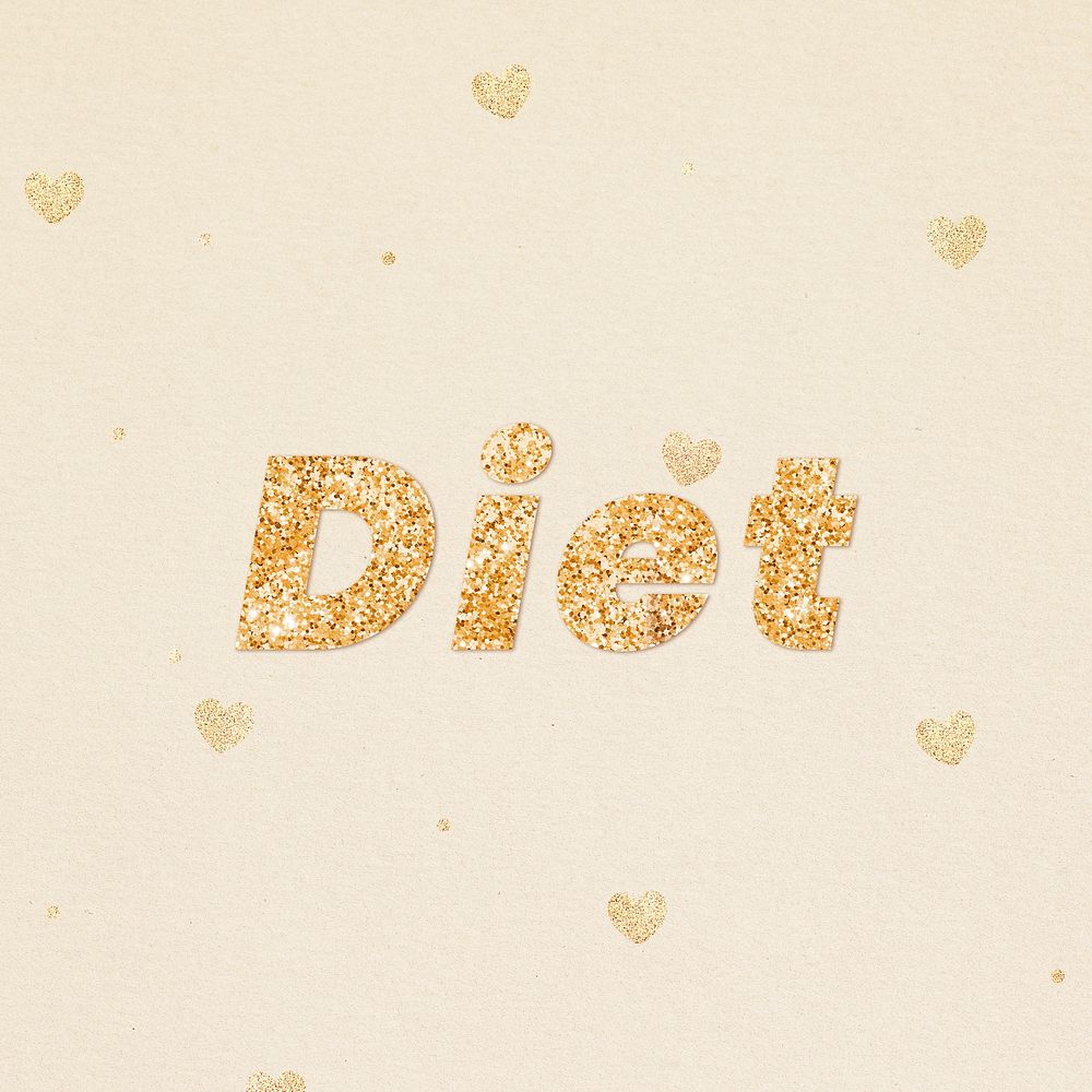 Diet gold glitter text font