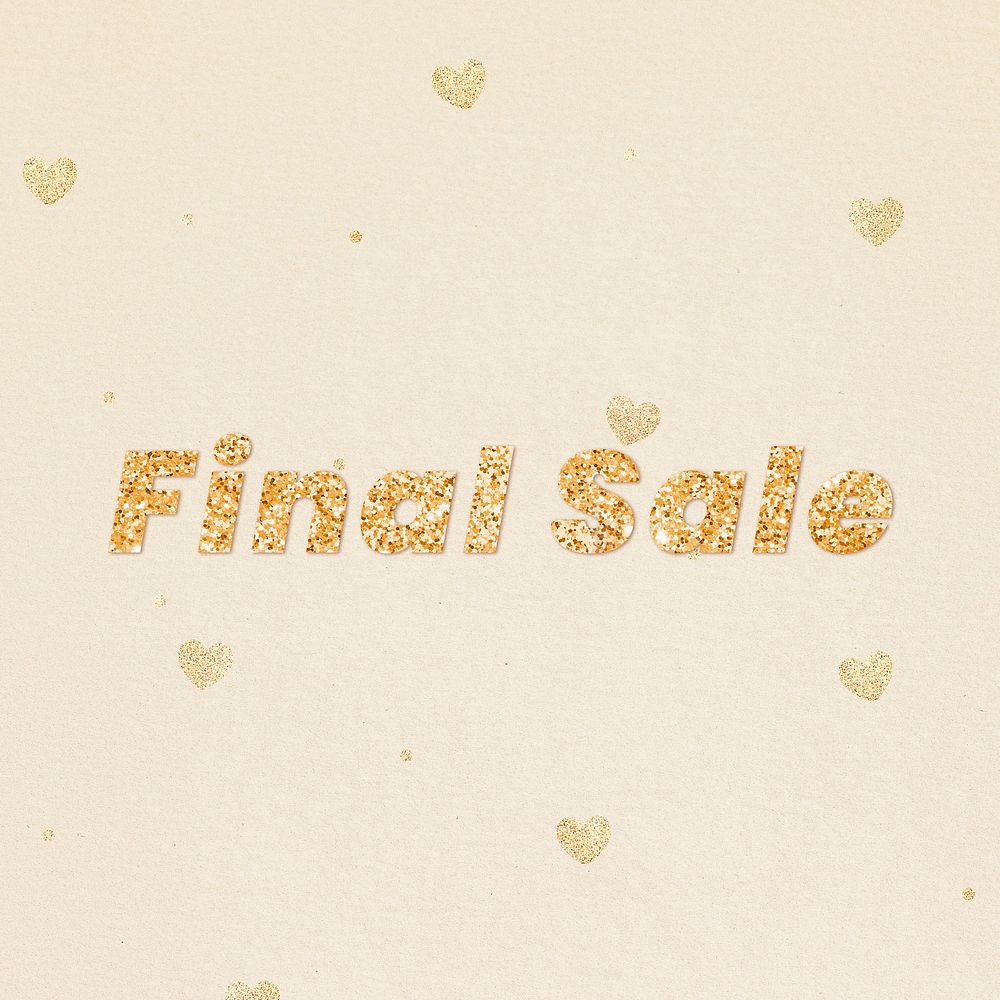 Gold final sale glitter word font