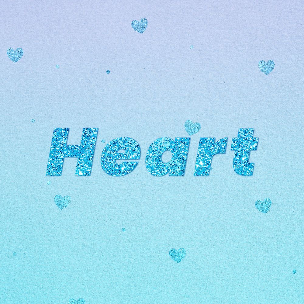 Heart glitter word font