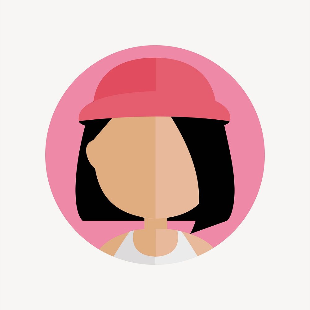Avatar profile picture, woman illustration, design element vector
