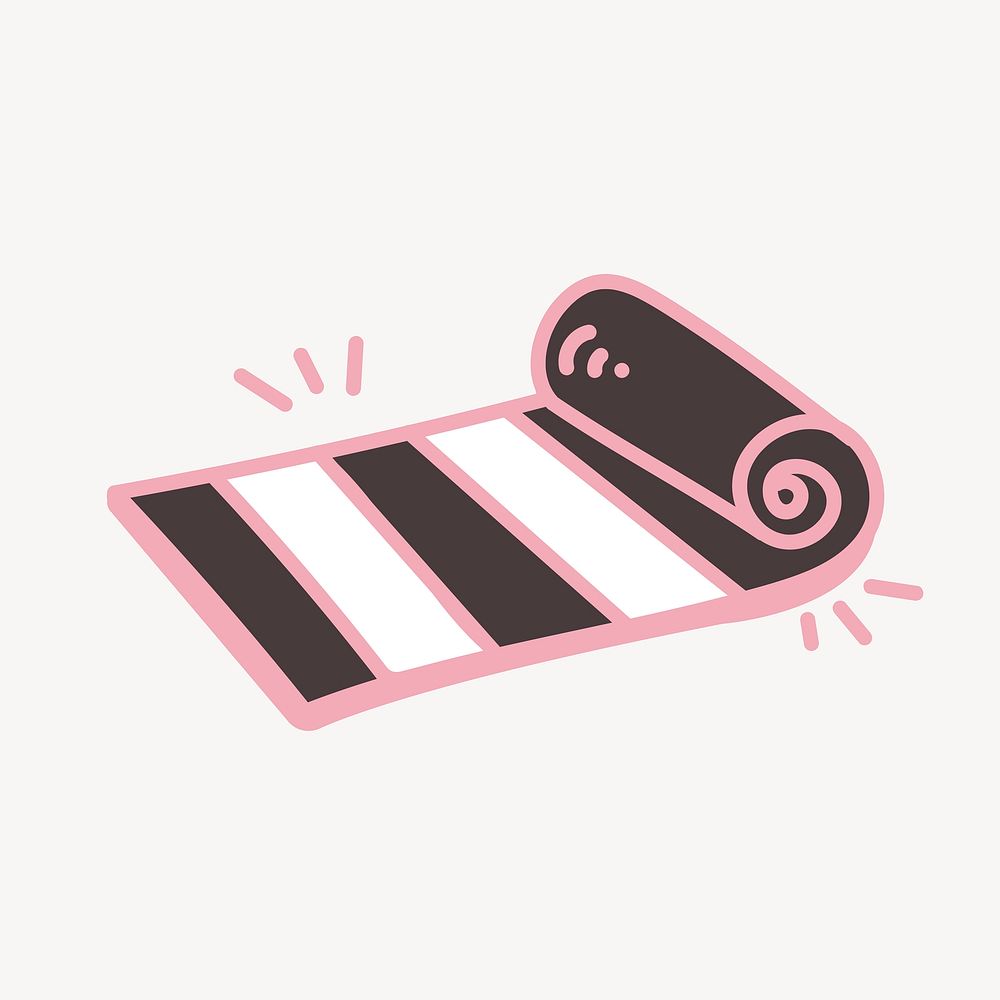 Pink rug, cute doodle, design element vector