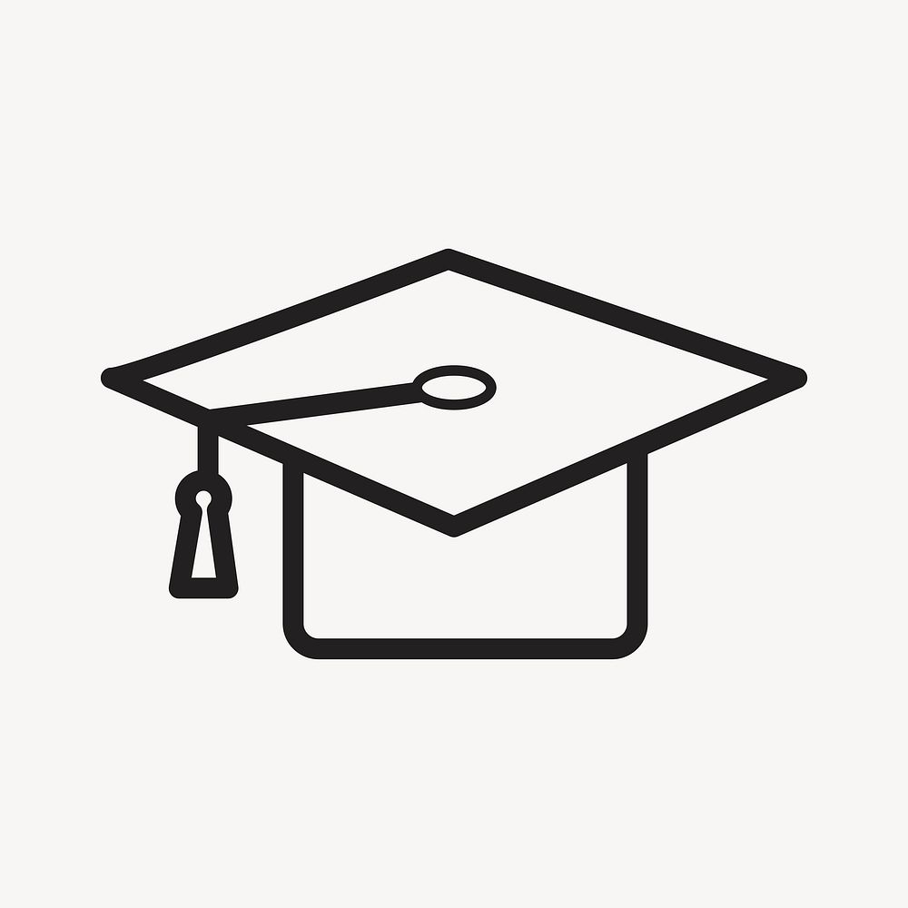 Graduate icon, black & white | Premium Vector - rawpixel