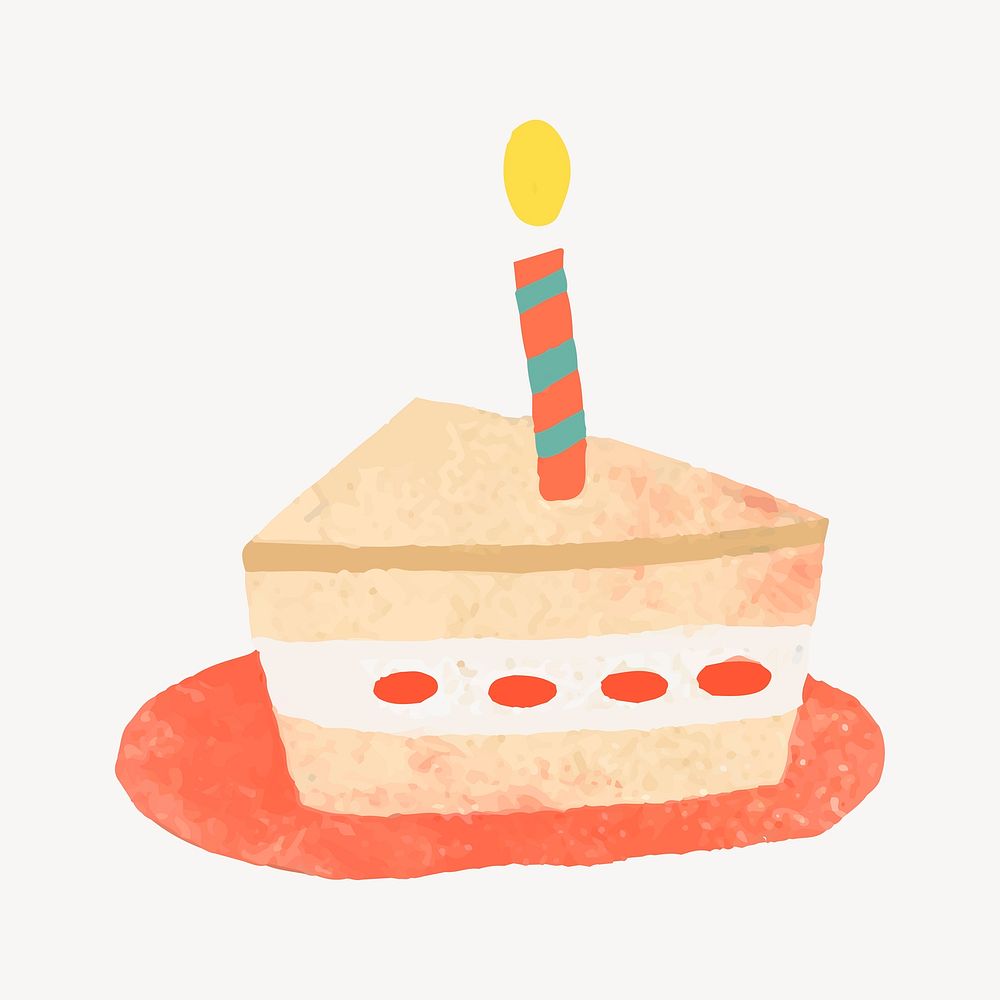 Birthday cake clip art, cute illustration design vector