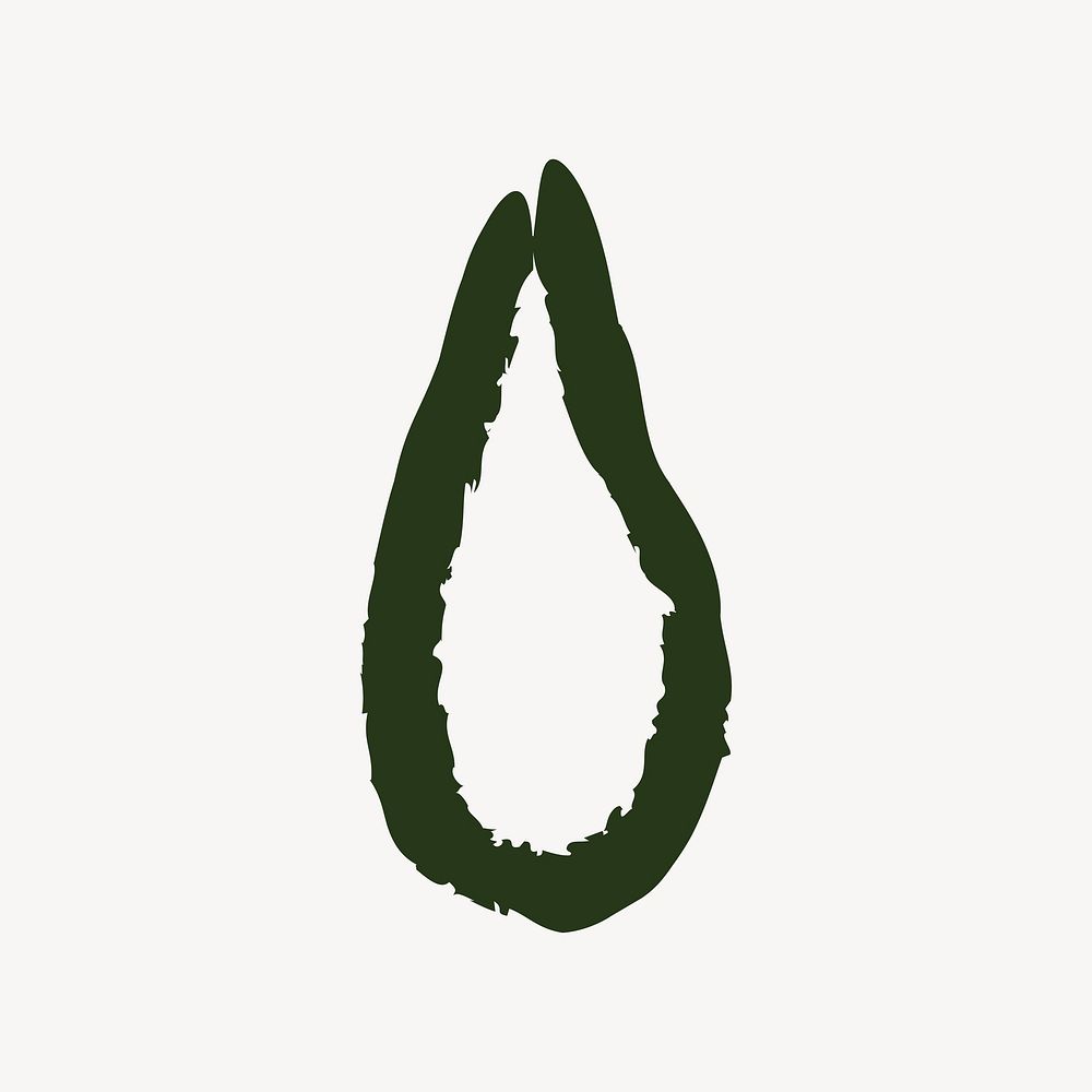Green water drop, doodle weather element vector