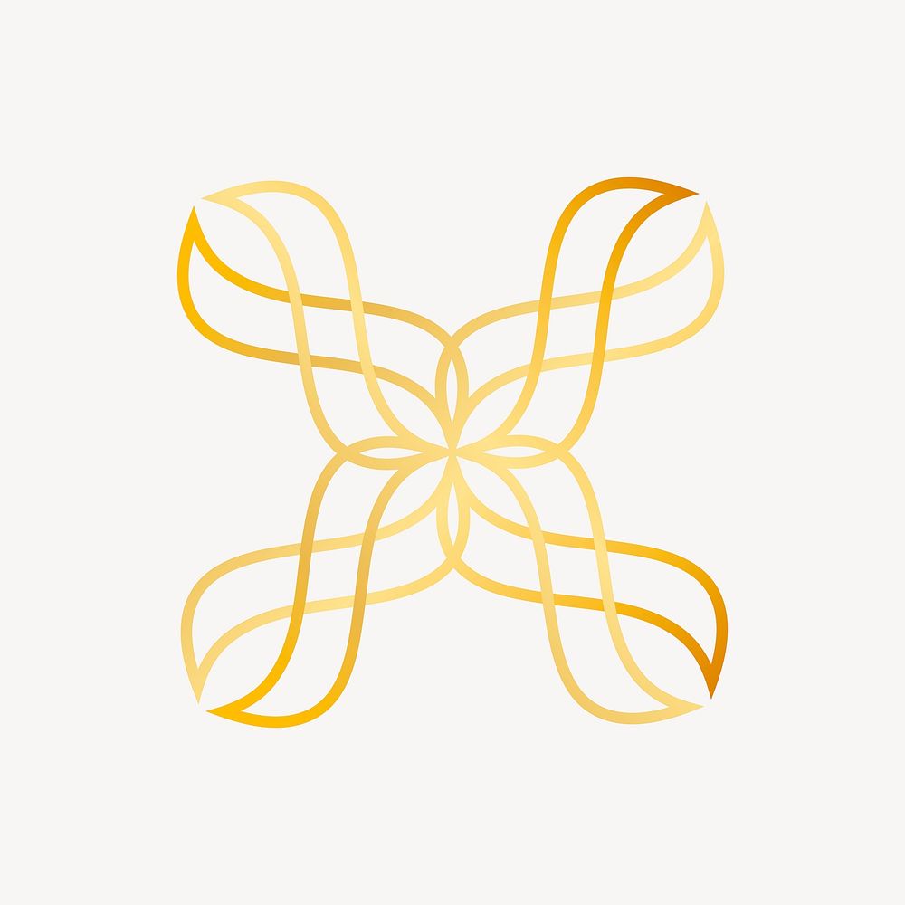 Beauty business logo element, gold illustration vector