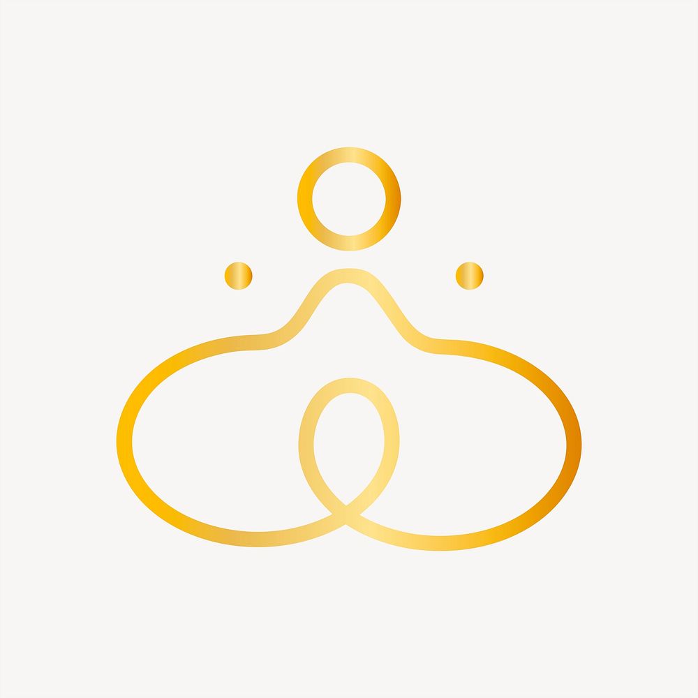 Yoga studio logo element, elegant illustration psd