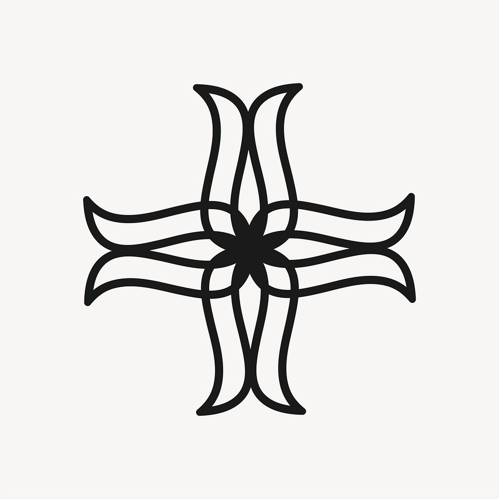 Yoga logo element, black design element psd