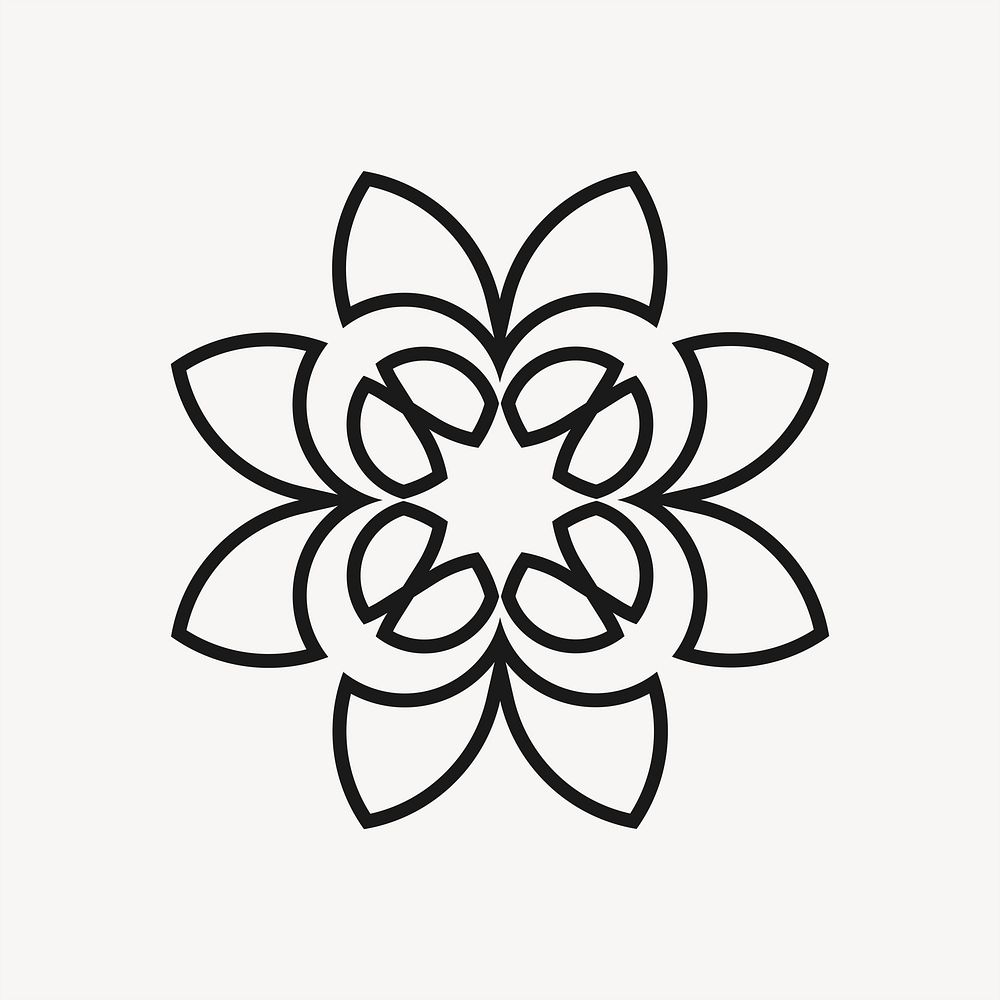 Beauty spa logo element, black illustration psd