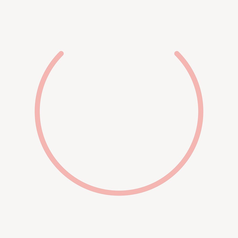 Pink circles logo element, aesthetic shapes vector