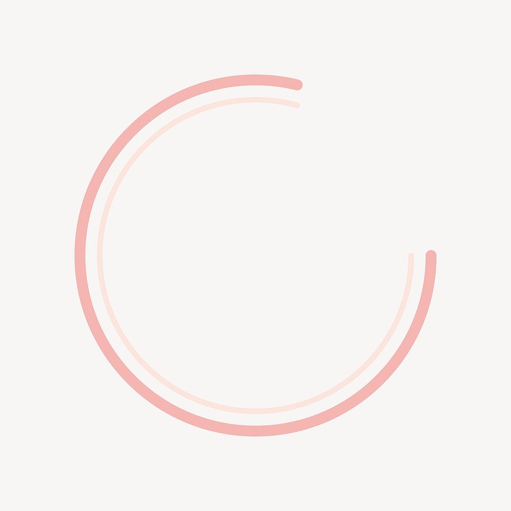 Pink circles logo element, aesthetic shapes vector