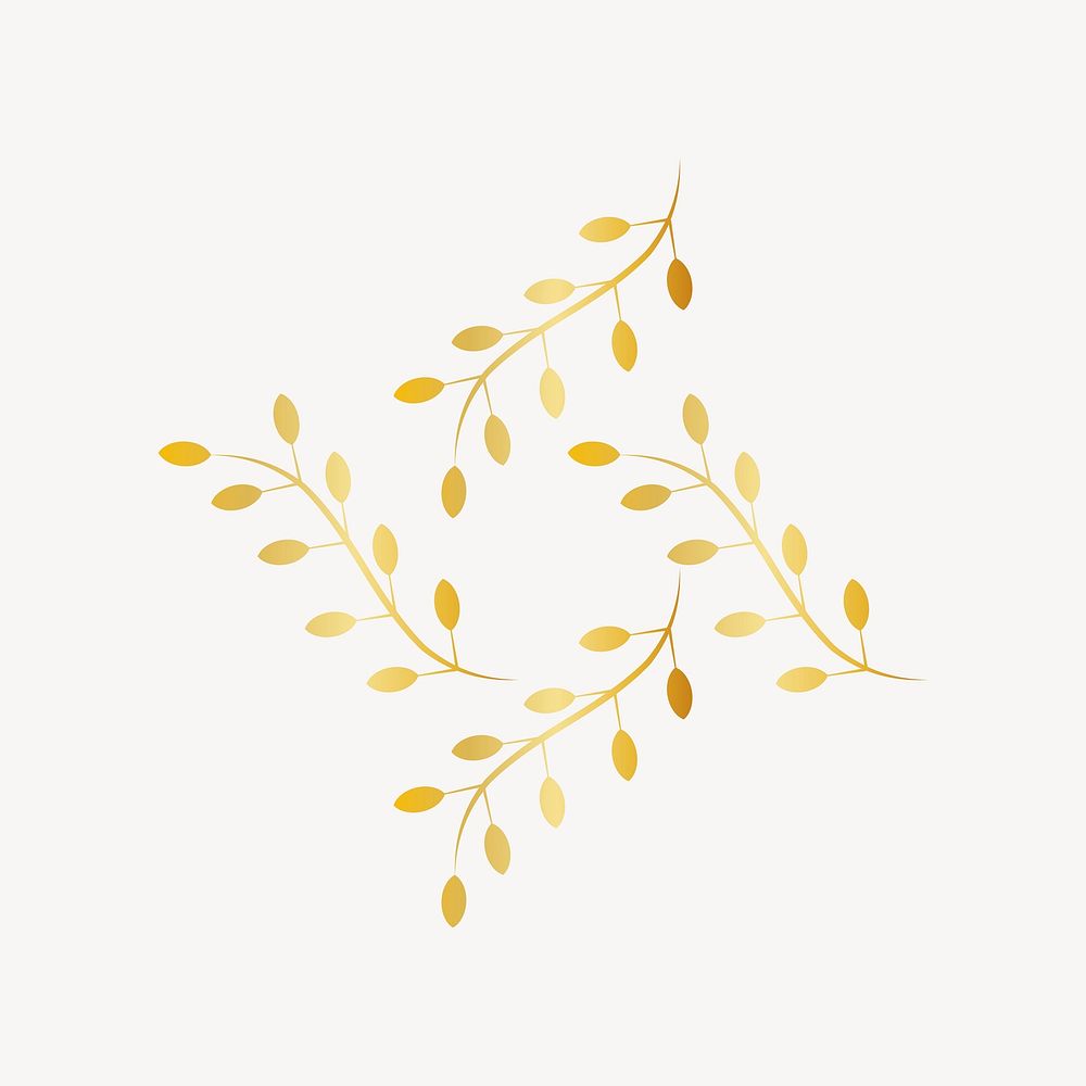 Wellness center logo element, gold illustration vector