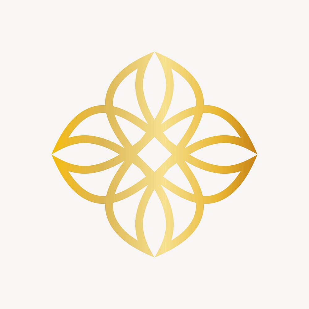 Beauty business logo element, gold illustration vector