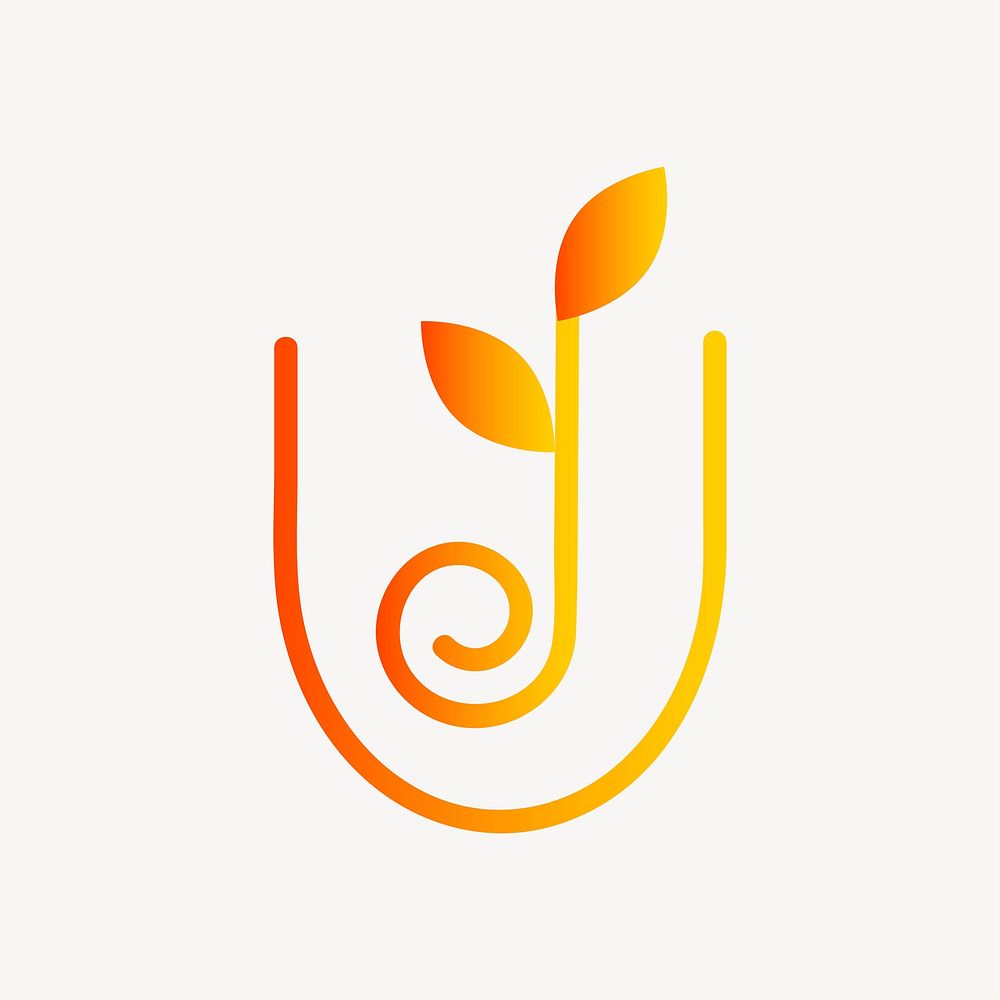 Yoga center logo element, gradient design element psd