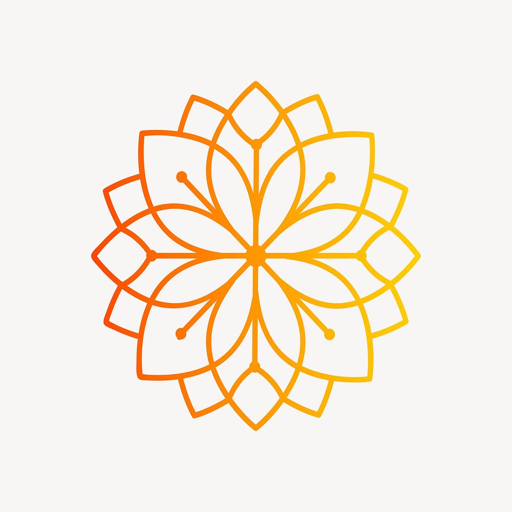 Gradient flower illustration, logo element vector
