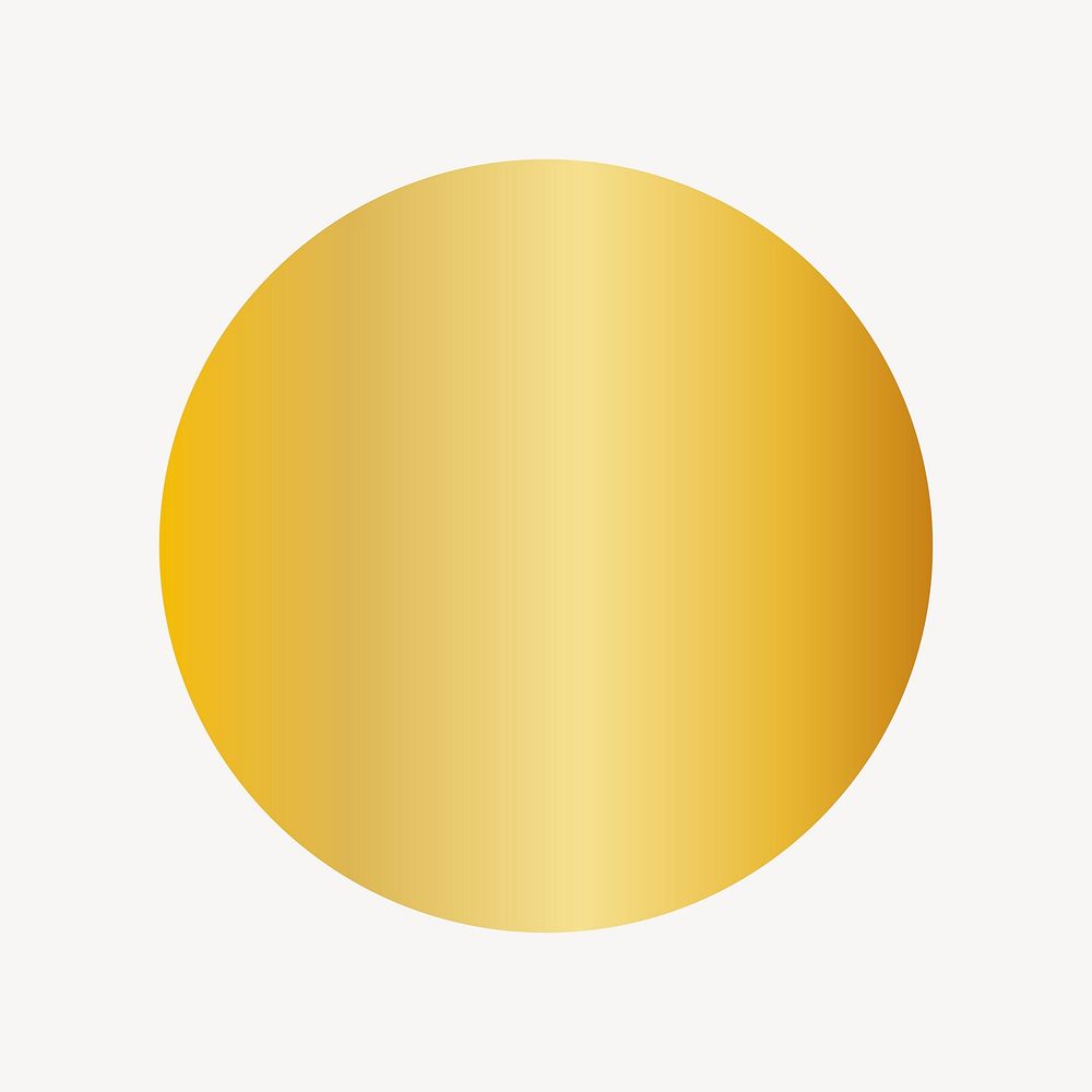 Gold circle logo element, aesthetic shapes vector