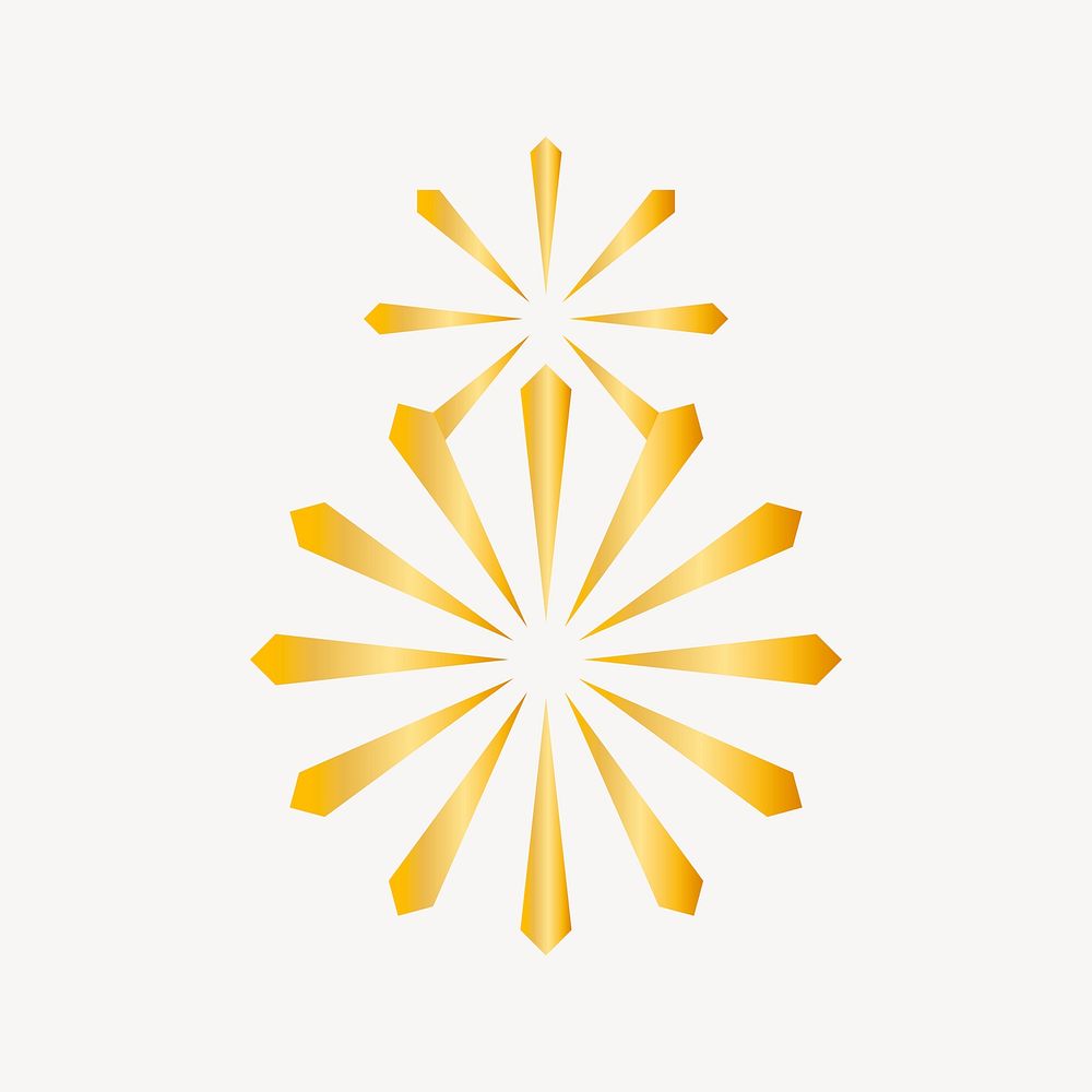 Wellness center logo element, gold illustration vector