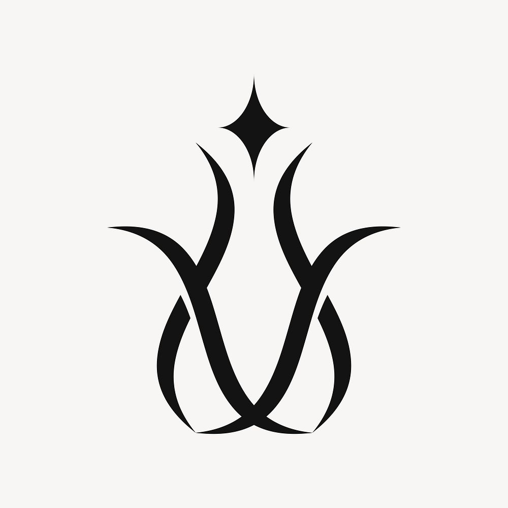 Beauty salon icon, black logo element vector