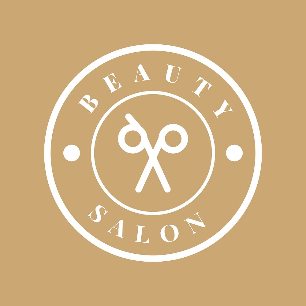 Beauty salon logo template, modern business design psd