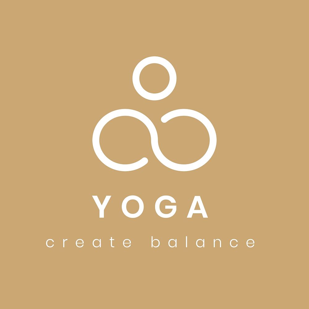 Yoga center logo template, modern business design psd