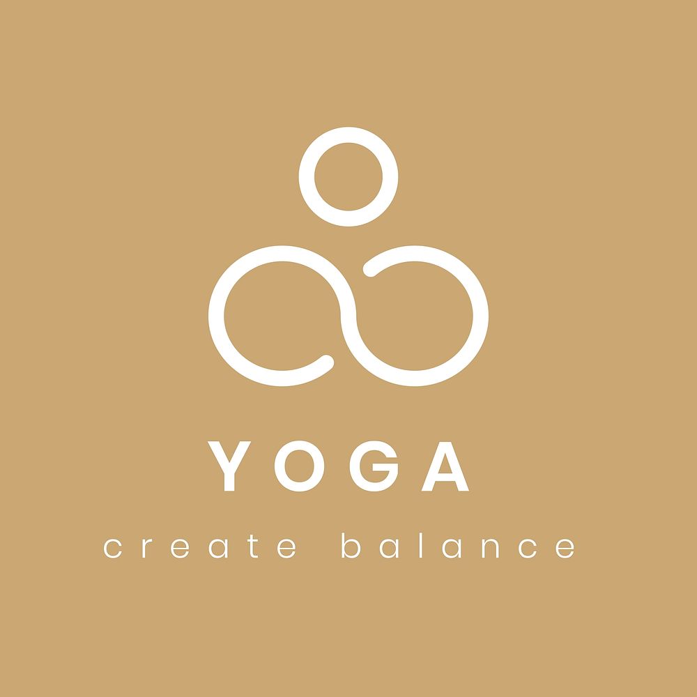 Yoga studio logo template, modern design vector