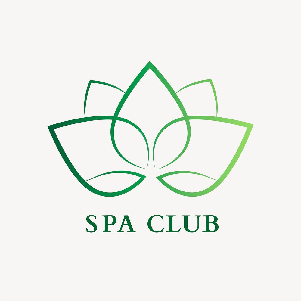 Spa center logo template, gradient design psd