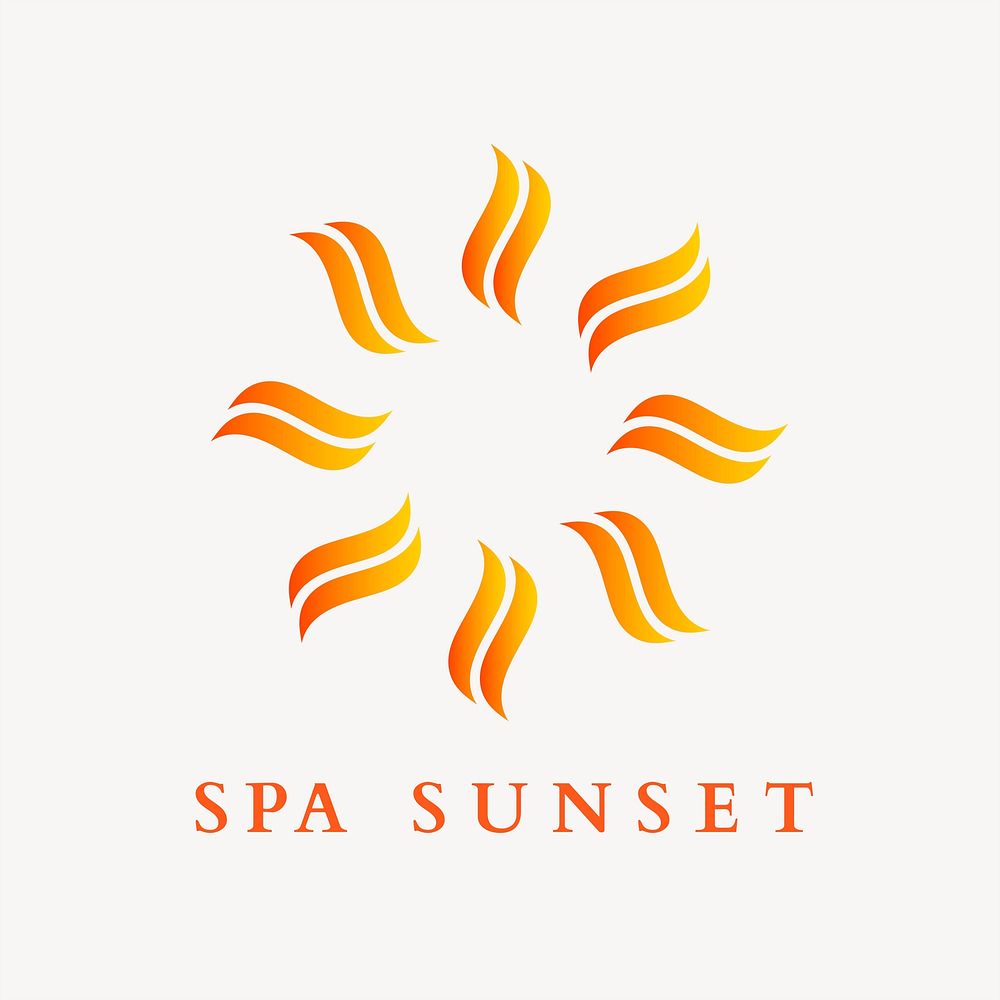 Spa center logo template, gradient design psd