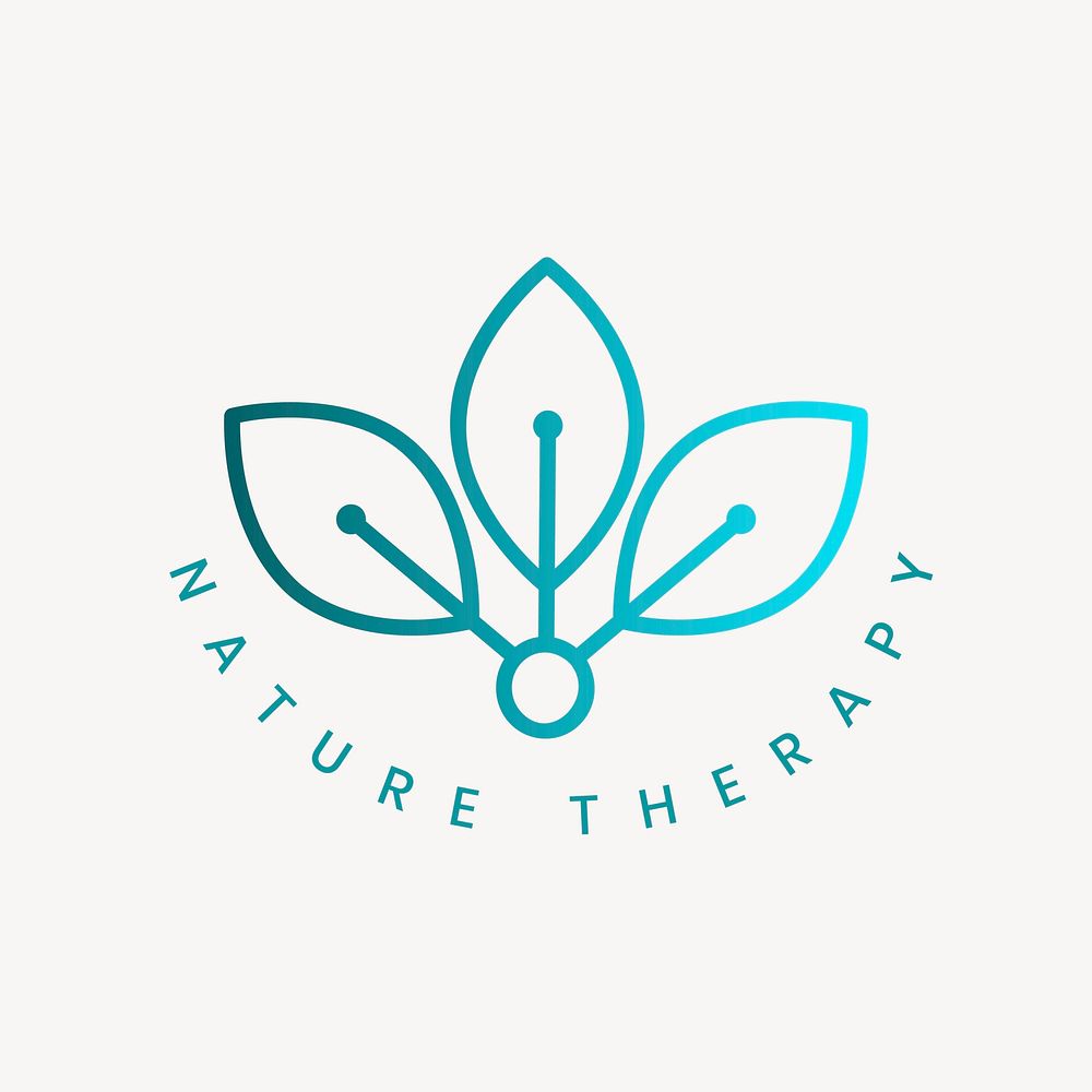Nature therapy logo template, gradient design vector