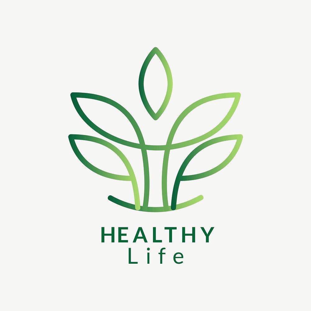 Wellness center logo template, gradient design vector