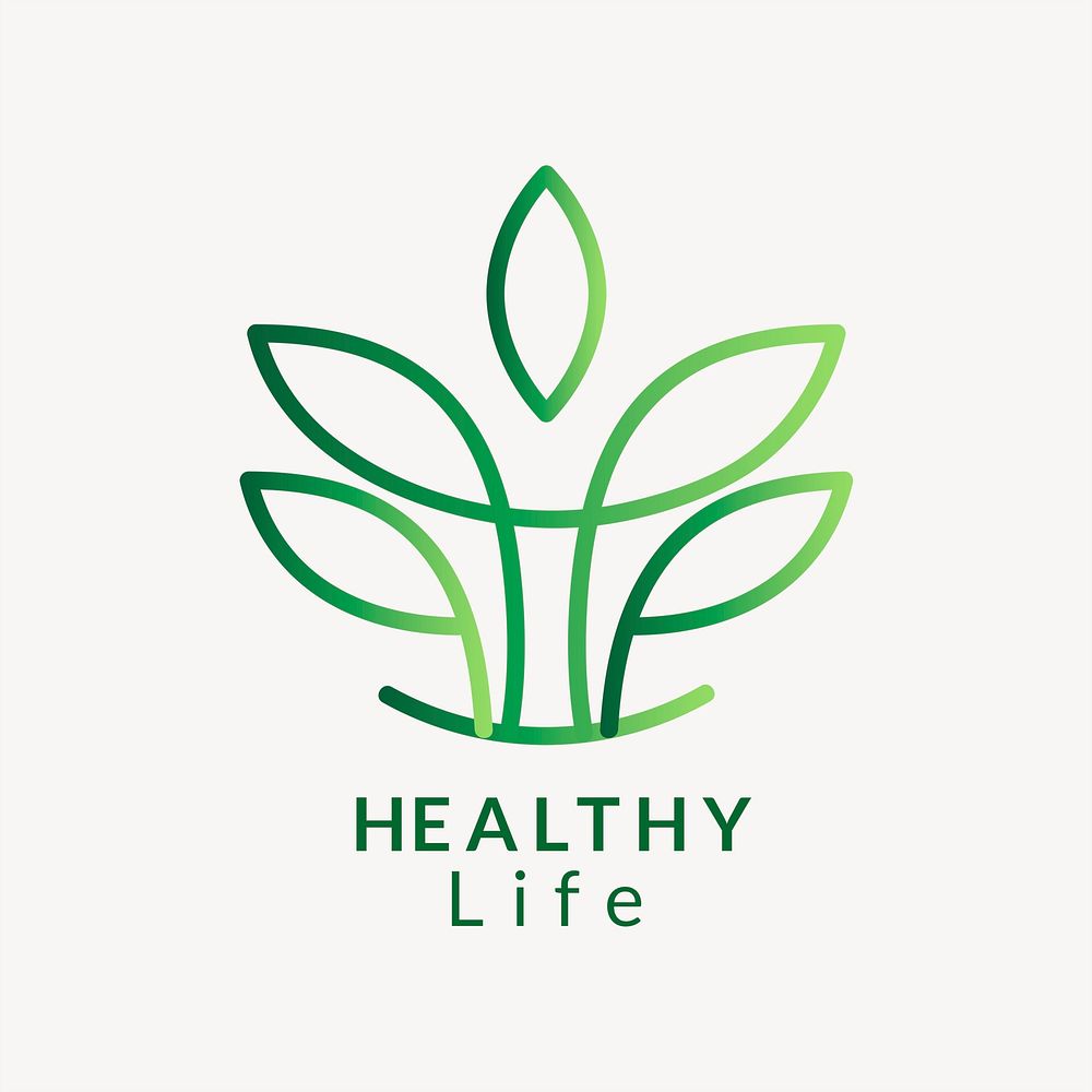 Wellness center logo template, gradient design psd
