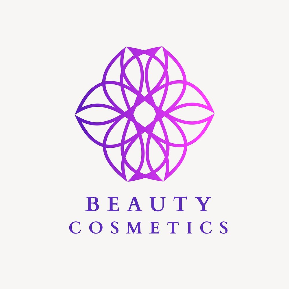 Beauty shop logo template, gradient design vector
