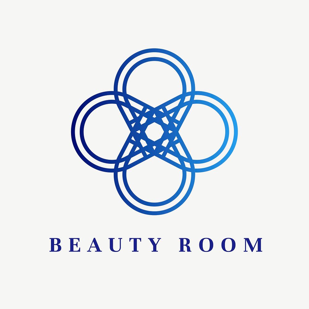 Beauty center logo template, gradient design vector