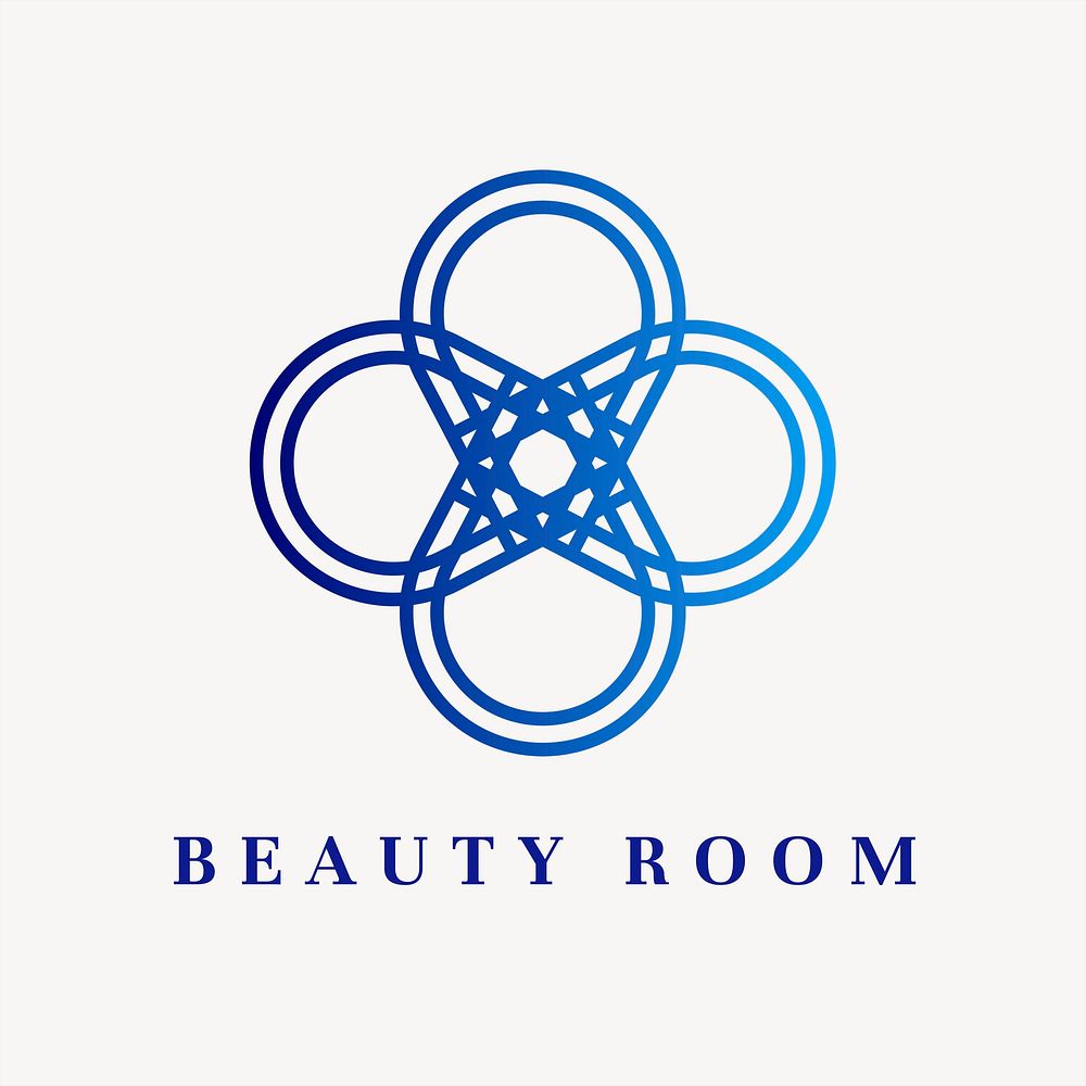 Beauty center logo template, gradient design psd
