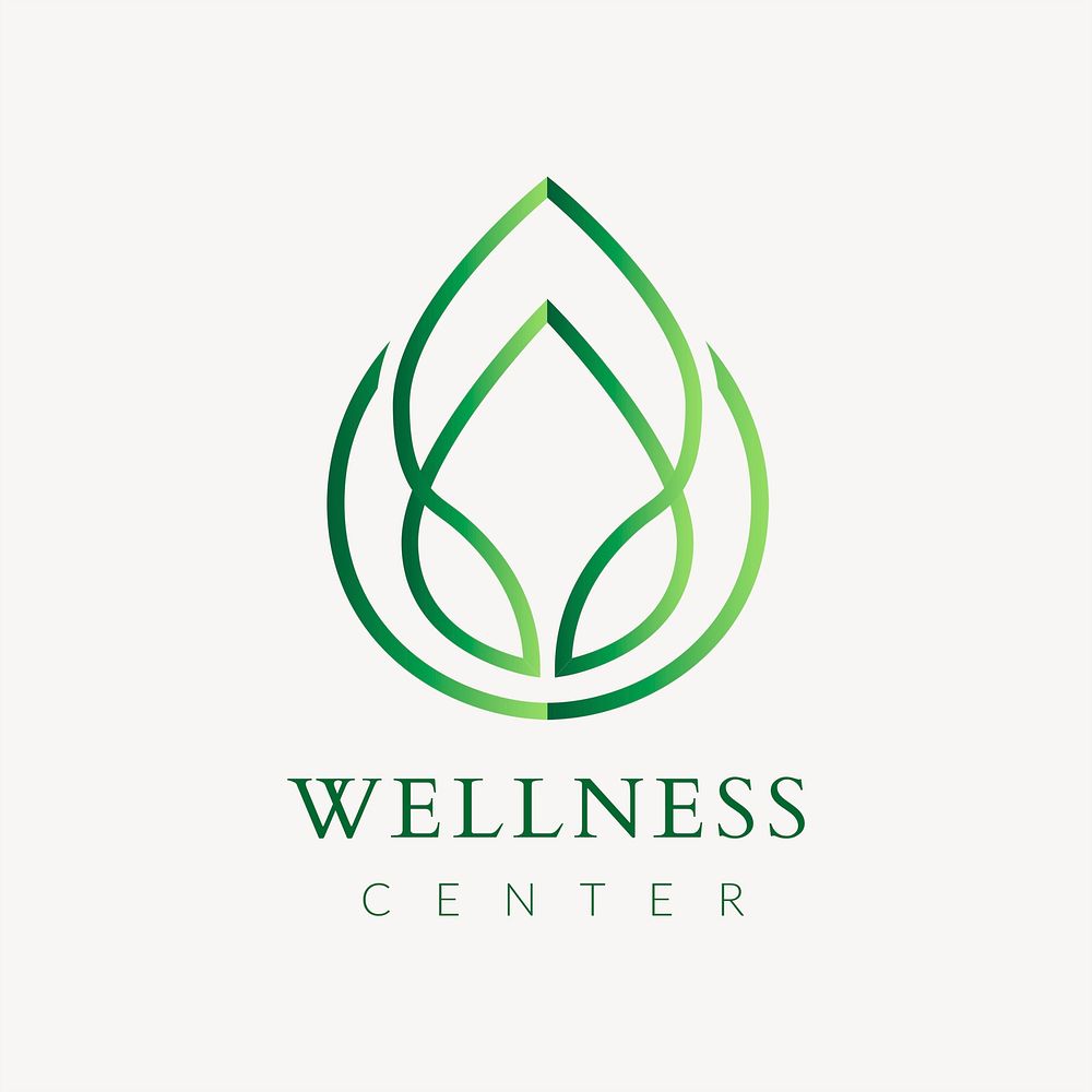 Wellness center logo template, gradient design psd