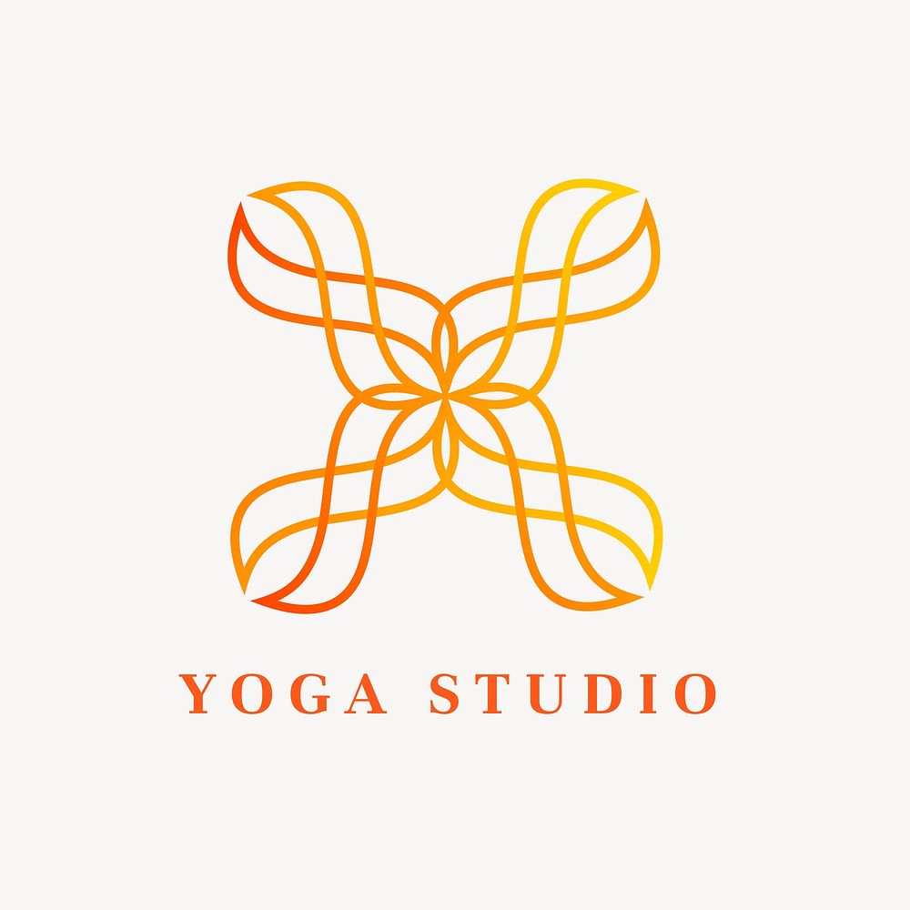 Yoga studio logo template, gradient design vector