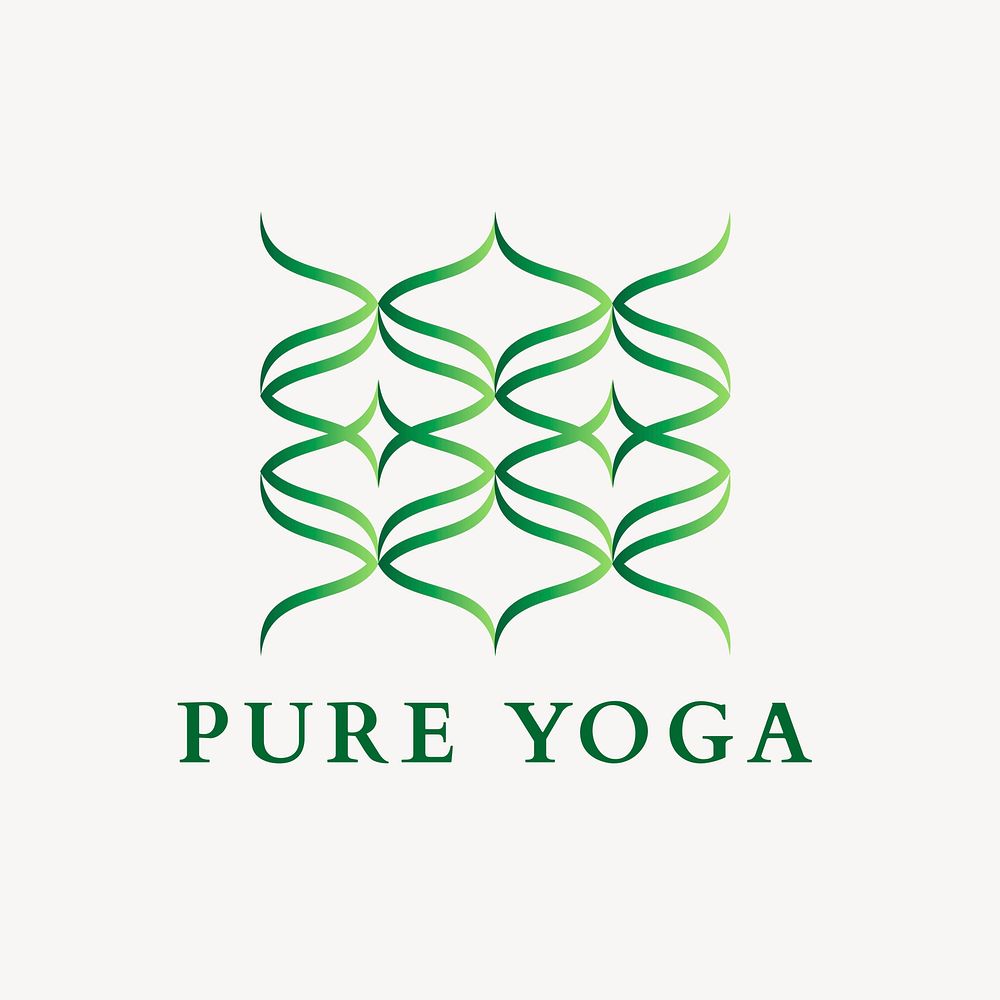 Yoga center logo template, gradient design vector