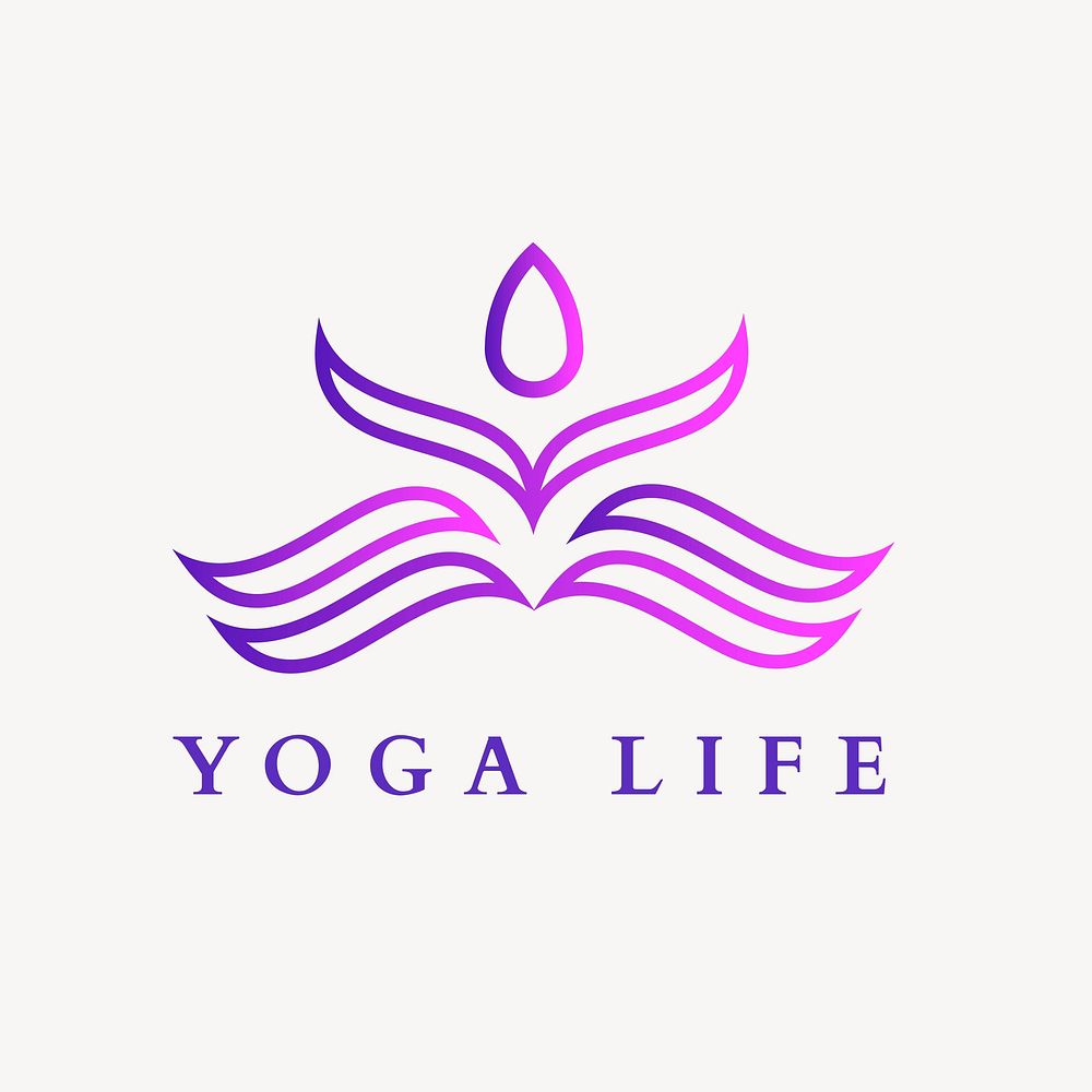 Yoga center logo template, gradient | Premium Vector Template - rawpixel