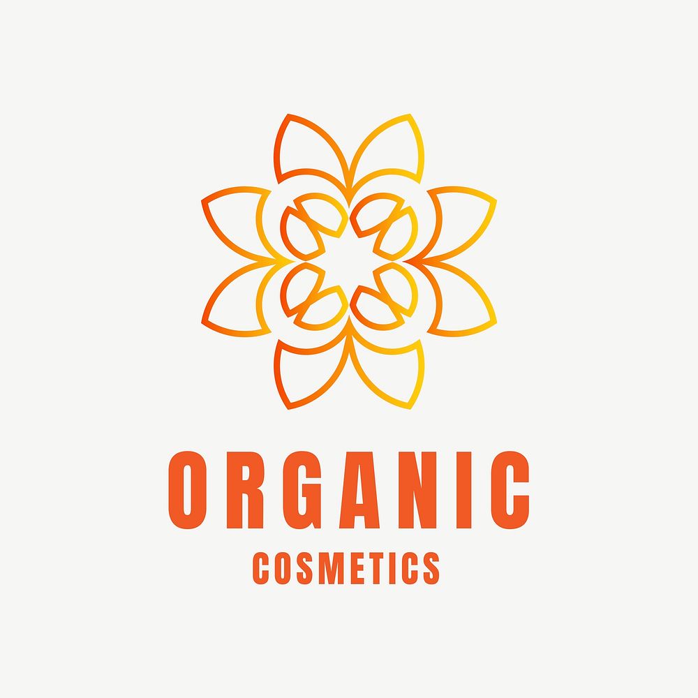 Cosmetic shop logo template, gradient design vector