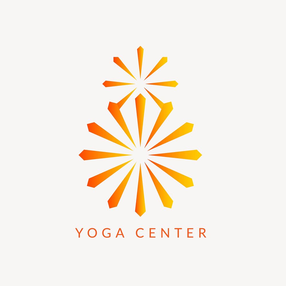 Yoga center logo template, gradient design vector