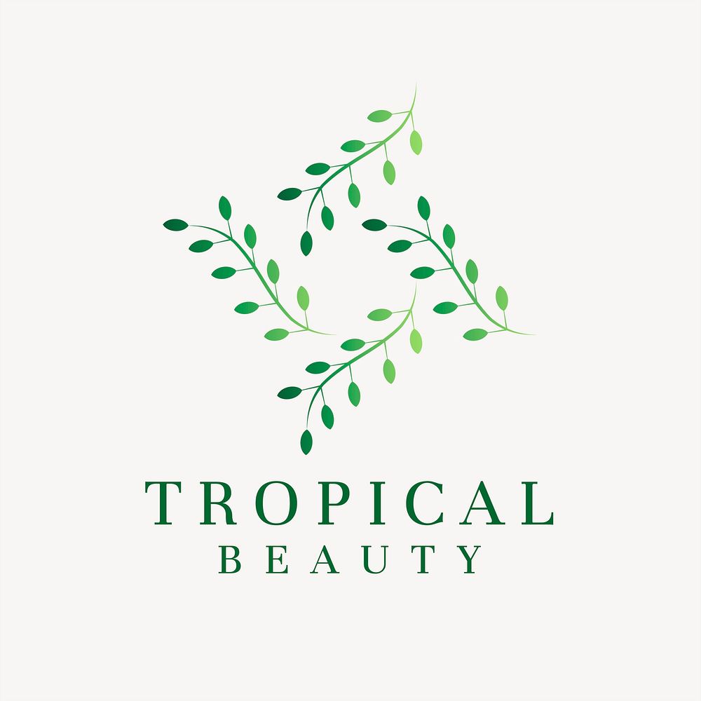 Cosmetic shop logo template, gradient design psd