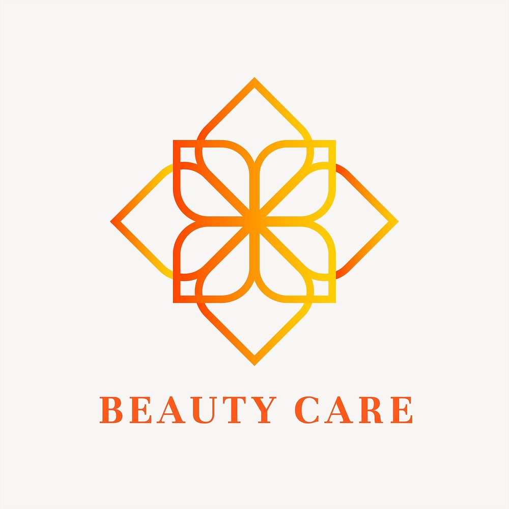 Beauty studio logo template, gradient design psd
