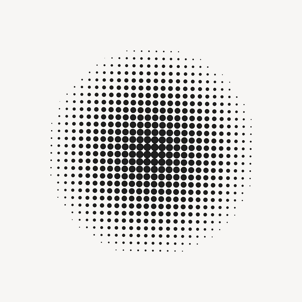 Halftone circle, abstract collage element vector